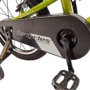 Bicicletă copii BR Neptune Kids 16", cadru oțel, verde, varsta 4 - 6 ani - Img 9