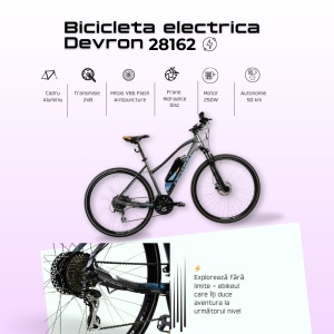 Bicicleta Electrica Devron 28162 - 28 Inch, M, Gri - Img 3