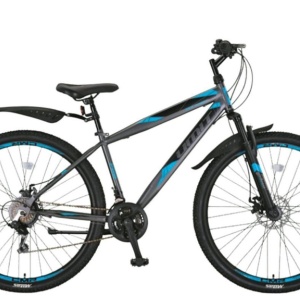 Bicicleta MTB-HT 27.5" UMIT Faster 2D, cadru otel 18", frane disc, 21 viteze, antracit/albastru