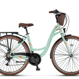 Bicicleta oras 26" UMIT Valencia, cadru aluminiu 17", frane V-Brake, 21 viteze, verde/mint