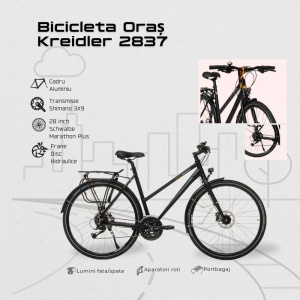 Bicicleta Oras Kreidler 2837 - 28 inch, XL, Negru - Img 4
