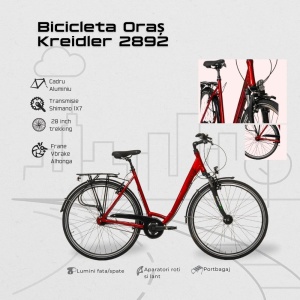 Bicicleta Oras Kreidler 2892 - 28 inch, XL, Rosu - Img 4