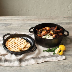 Ceaun din fonta cu capac tip tigaie grill - cuptor olandez Lodge Chef Collection 30,5 cm 5,6 litri - L-C6DD - Img 9