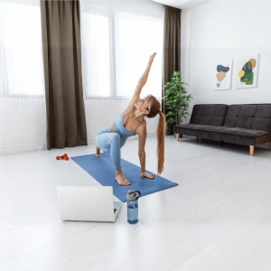 Covoras Yoga Exclusive - 100 X 60 X 1 Cm, Albastru - Img 4