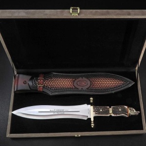 Cutit Vanatoare Muela PODENQUERO-TH,maner corn de cerb, lama 26 cm - Img 2