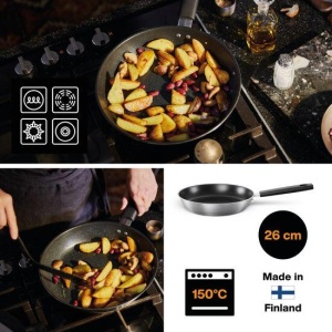 FISKARS Tigaie din otel inoxidabil, antiaderenta, Fiskars Hard Face, 26 cm - 1052246 - Img 3
