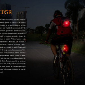 Lanterna bicicleta de spate Fenix BC05R Reincarcabila  10 Lumeni 6 Metri 3