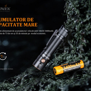 Lanternă EDC 1500 Lumeni 200 metri Fenix E28R - ADV-429-001 - Img 7