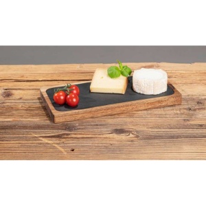 Platou servire si tocator din lemn de accacia 30x15x2 cm Ava Wenko Black Outdoor Kitchen - 55103100 - Img 6