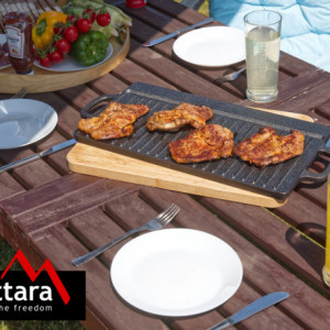 Plita pentru gratar cu doua fete din fonta 50x23x1,4cm Cattara TT13064 - Img 5