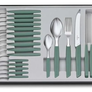 Set cutite Victorinox Swiss Modern Table Set Tomato Knife, 24 piese, Sage 6.9096.11W43.24