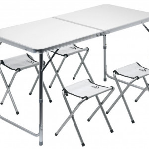 Set pliabil masa + 4 scaune DOUBLE Cattara - gri - TT13488