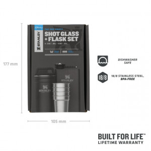 Set Stanley Butelca +4 pahare The Pre-Party Shotglass + Flask Matte Black Pebble - 10-01883-035 3