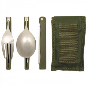 Set tacamuri pliabile camping, otel inox, cu husa MFH- OUTMA.33573 2