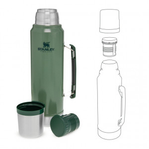 Termos Stanley The Legendary Classic Bottle Hammertone Green 1L - 10-08266-001 5