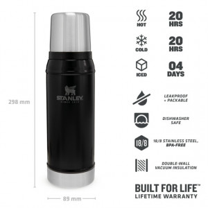 Termos Stanley The Legendary Classic Bottle Small Matte Black Pebble 0.75L- 10-01612-028 3
