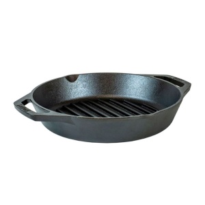 Tigaie grill adanca rotunda din fonta cu manere Lodge 26 cm - L-8GPL