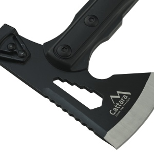 Topor multifunctional Cattara, solid, negru, 27cm, ciocan, cheie universala, amnar, teaca plastic - TT13265 - Img 2