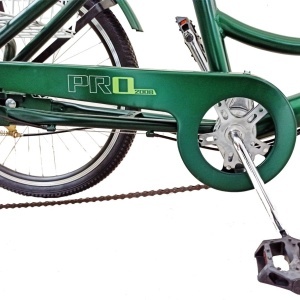 Tricicletă 24" pentru adulți BR CYCLES Pro2008-VB, cadru oțel 16", 7 viteze, frâne V-Brake/tambur, verde kaki - Img 9