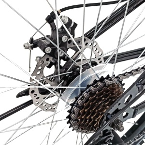 Bicicleta BR STORM 24", 21 viteze, frane pe disc, cadru otel 14", manete secventiale, negru/verde - Img 4