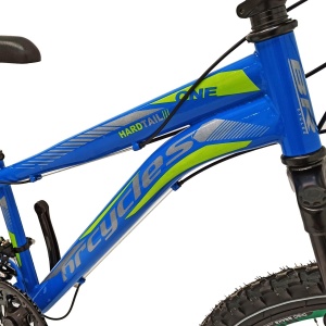 Bicicleta BR STORM 26", 21 viteze, frane pe disc, cadru otel 15", manete secventiale, albastru/verde - Img 2