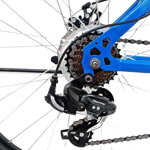 Bicicleta BR TARGET Carrier 29", 21 viteze, frane pe disc, cadru otel 17", manete secventiale, albastru/verde - Img 7