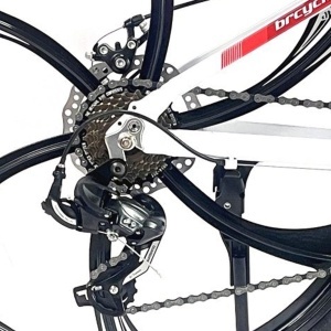 Bicicleta BR Tornado ProMG 24", jante MAGNEZIU, 21 viteze, frane pe disc, cadru din aluminiu 13", manete secventiale, alb - Img 3