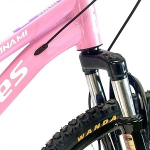 Bicicleta BR Tornado ProMG 24", jante MAGNEZIU, 21 viteze, frane pe disc, cadru din aluminiu 13", manete secventiale, roz - Img 3