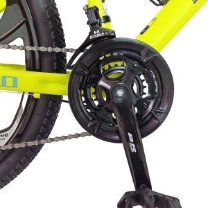 Bicicleta BR Tsunami ProMG 24", cadru otel 13", jante magneziu, manete secventiale, frane disc, 21 viteze, fluo - Img 8