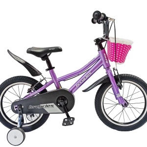 Bicicletă copii BR Neptune Kids 16", cadru oțel, violet, varsta 4 - 6 ani