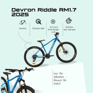Bicicleta Mtb Devron Riddle RM1.7 2025 - 27.5 Inch, M, Albastru - Img 4