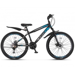 Bicicleta MTB Hardtail 29" UMIT Faster 2D, 21 viteze, frane pe disc, cadru otel, negru albastru