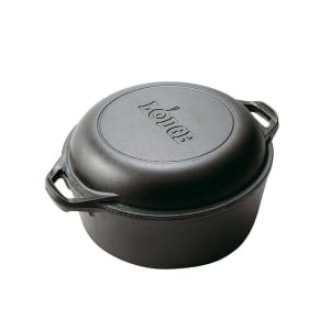 Ceaun din fonta cu capac tip tigaie - cuptor olandez Lodge 25,4 cm 4,7 litri - L-8DD3