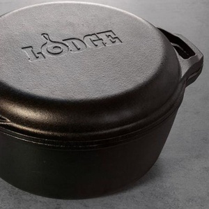 Ceaun din fonta cu capac tip tigaie grill - cuptor olandez Lodge Chef Collection 30,5 cm 5,6 litri - L-C6DD - Img 6