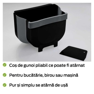 Cos de gunoi pentru usa Fago 5 litri Wenko Black Outdoor Kitchen - 55028100 - Img 2