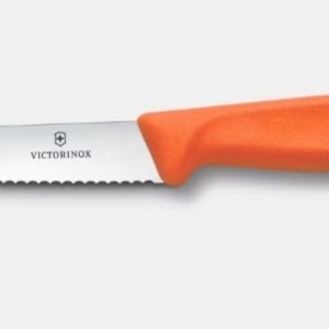 Cutit pentru friptura Victorinox Swiss Classic Steak&Pizza Knife, lama 11cm, portocaliu - 6.7239.C1