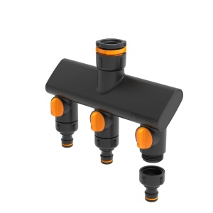FISKARS Conector robinet cu 3 cai Fiskars Comfort On/Off, diametru conector 1/2", 3/4", 1" - 1070578
