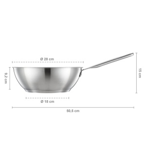 FISKARS Tigaie wok, din otel inoxidabil, fara acoperire antiaderenta, Fiskars All Steel Pure, Ø 28 cm - 1065629 - Img 2