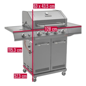 Gratar pe gaz Char-Broil Advantage Core B4 cu 4 arzatoare si arzator lateral, grile din fonta, TRU-Infrared - 140971 - Img 8