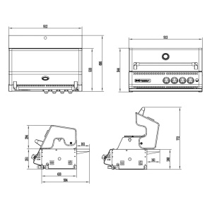 Gratar pe gaz cu 4 arzatoare infrarosu, incastrabil, gratare din fonta, negru, Crossray by Heatstrip - TCX4FL(B)30 - Img 4