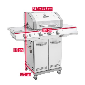 Gratar pe gaz din inox Char-Broil Advantage PRO S3 cu 3 arzatoare si sear burner, grile din fonta, TRU-Infrared - 140976 - Img 4