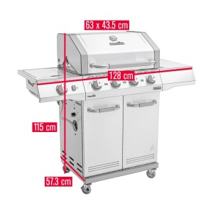 Gratar pe gaz din inox Char-Broil Advantage PRO S4 cu 4 arzatoare si sear burner, grile din fonta, TRU-Infrared - 140977 - Img 5
