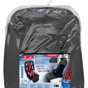 Husa scaun auto cu ventilatie si incalzire, 12V, 3 trepte de viteza, negru, textil si piele sintetica - Img 4
