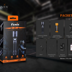 Lanterna Tactică Fenix C7  - 3000 Lumeni - 470 Metri - ADV-454-001 8