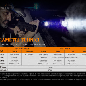 Lanterna Tactica Fenix TK11 TAC -1600 Lumeni - 335 Metri - ADV-431-001 5