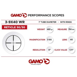 Luneta de arma Gamo 3-9X40W1PM cu prindere - G.VEGE39X40WR1PMN - Img 2