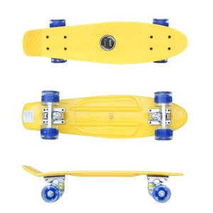 Penny board Mad Cruiser cu roti LED ABEC 7-galben