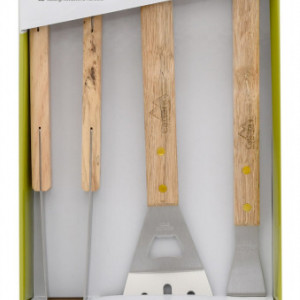 Set 3 ustensile pentru gratar cu manere de lemn Cattara TT13108 - Img 3