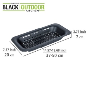 Tava reglabila pentru chiuveta Sivo Wenko Black Outdoor Kitchen 36,5/50 x 20 x 7 cm negru - 55012100 - Img 8