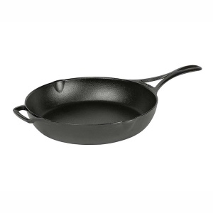Tigaie adanca rotunda din fonta cu maner triplu asezonata Lodge Blacklock 26 cm - L-BL96SK
